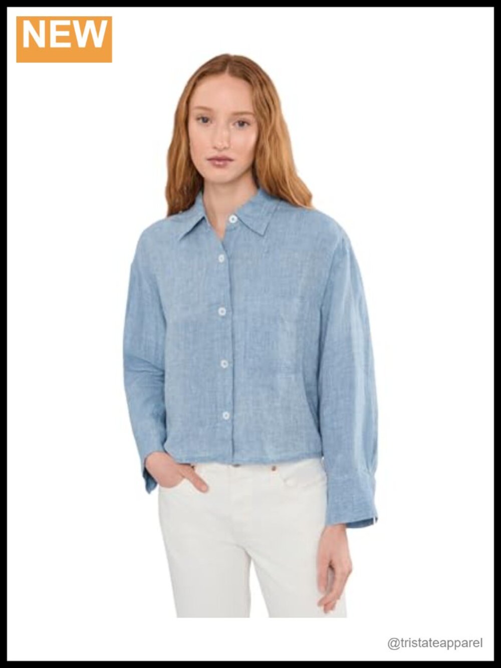 100% Linen Long Sleeve Button Down Shirt Classic Fit Patch Pocket
